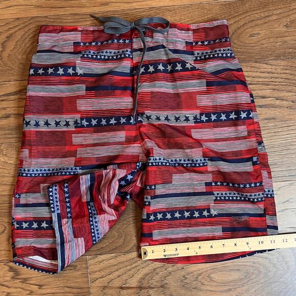 Speedo Swim Trunks Medium American Flag USA Patriotic Swimsuit‎ Shorts - Picture 6 of 8